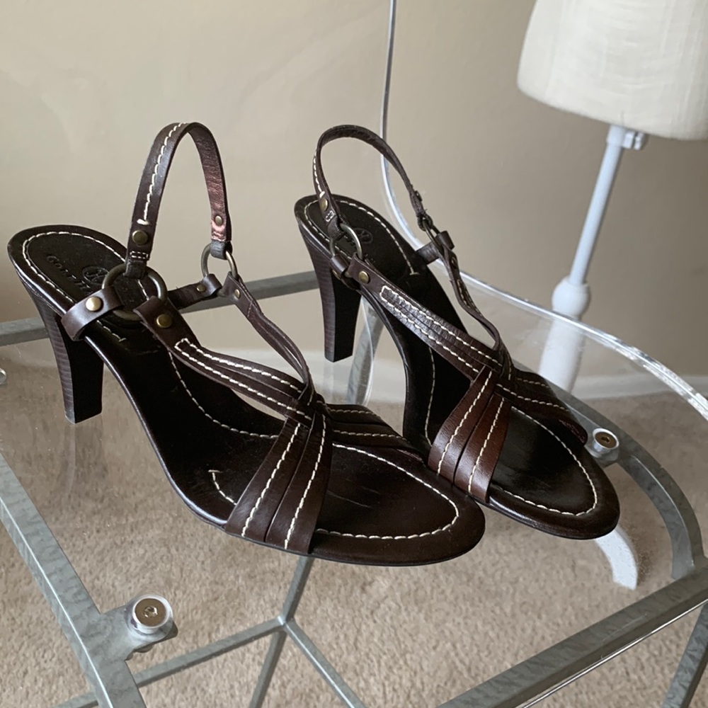 Cole Haan Brown Leather Slingback..NWOT, 3.5” heel, open toe. BUNDLE AND SAVE